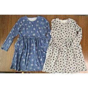 2 Wonder Nation Girls Dresses SnowFlake Ribbon Play W/Pockets Long Sleeve XXL 18